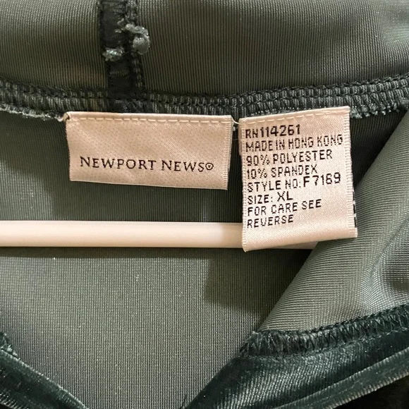 Newport News Velour Feel Zip Hoodie XL Dark Green Soft Stretch Jacket Like New - Picture 2 of 5